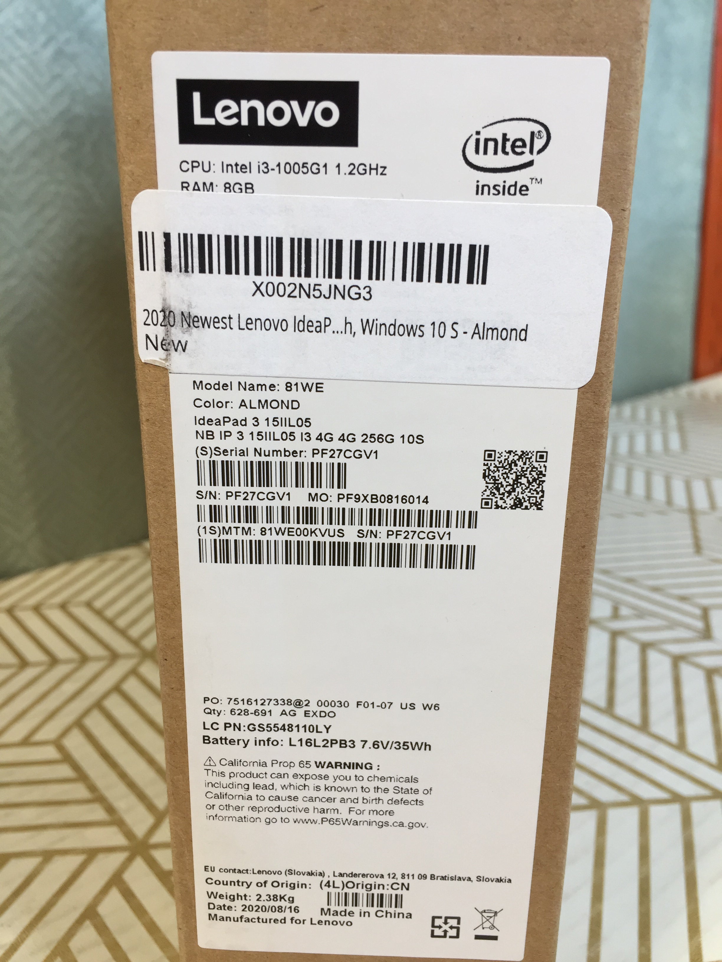 2020 Lenovo IdeaPad 3 15" HD Touch Screen Laptop, Intel 10th Gen Dual-Core i3-1005G1 (7922988122350)